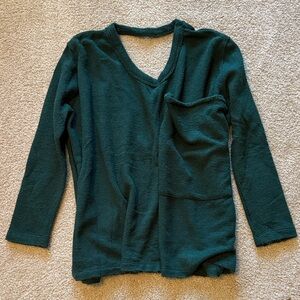Free People Dark Green Oversized Sweatshirt